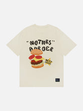 T-Shirt mit Cartoon-Burger-Print