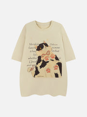 Cartoon Cat Print Tee