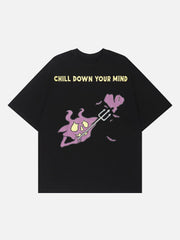 T-Shirt mit Cartoon-Dämon-Grafik