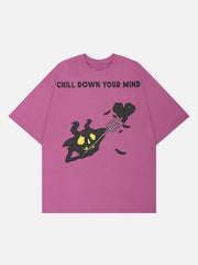 T-Shirt mit Cartoon-Dämon-Grafik
