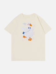 Cartoon-Ente-Patchwork-T-Shirt