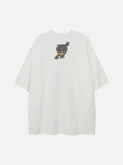 Lockeres T-Shirt mit Cartoon-Schaum