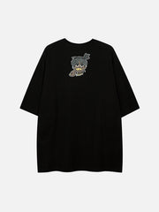 Lockeres T-Shirt mit Cartoon-Schaum