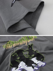 T-Shirt mit lustigem Kaninchen-Cartoon-Print