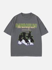 T-Shirt mit lustigem Kaninchen-Cartoon-Print