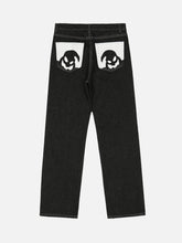 Jean délavé à imprimé de poche de dessin animé