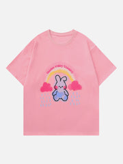 T-Shirt mit Cartoon-Kaninchen-Grafik