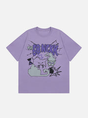 Cat Catches Mouse Print Tee