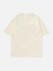 Cat Embroidery Print Tee