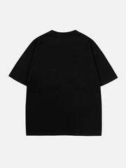 Cat Embroidery Print Tee