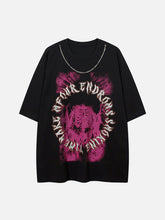 T-shirt imprimé squelette en chaîne