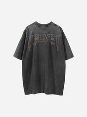 T-Shirt mit verwaschenem und gealtertem Charakterdruck