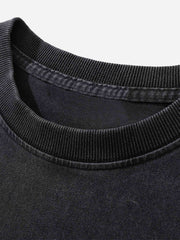 T-Shirt mit verwaschenem und gealtertem Charakterdruck