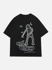 T-Shirt mit schrulligem Graffiti-Print