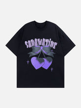 T-shirt graphique à nœud papillon cerise