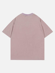 Gewaschenes T-Shirt mit Schach-Print