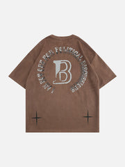 Circle Letter Graphic Suede Tee
