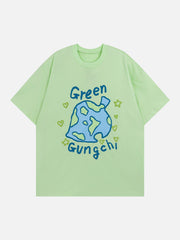 T-Shirt mit kontrastierendem Graffiti-Print