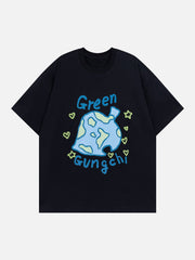 T-Shirt mit kontrastierendem Graffiti-Print