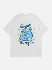 T-Shirt mit kontrastierendem Graffiti-Print