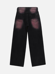 Jean ample et droit à blocs de couleurs - 1724