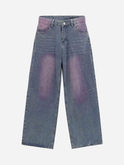 Jean ample et droit à blocs de couleurs - 1724