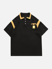 T-shirt à col polo à blocs de couleurs