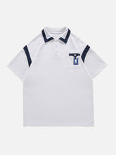 T-Shirt mit Polokragen und Farbblockdesign