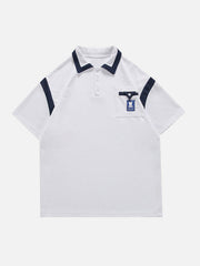 T-shirt à col polo à blocs de couleurs