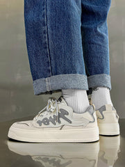 Colorblock Abstract Fishbone Graphic Casual Shoes