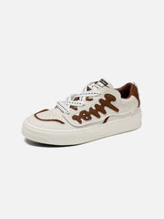 Colorblock Abstract Fishbone Graphic Casual Shoes