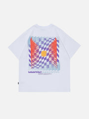 T-Shirt mit farbigem Schachbrettmuster