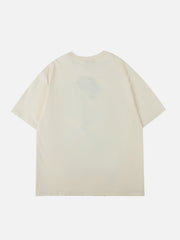 Buntes T-Shirt mit Graffiti-Buchstaben-Print