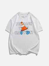 T-shirt floqué avec panneau de signalisation routière en forme de cône