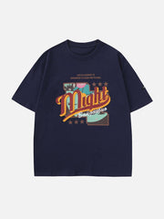 T-shirt imprimé lettres de couleur contrastée