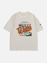 T-shirt imprimé lettres de couleur contrastée