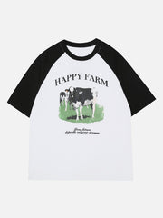 T-Shirt mit Kuh-Print