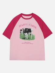 T-Shirt mit Kuh-Print