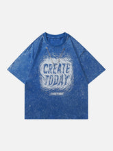 T-shirt délavé avec collier Create Today