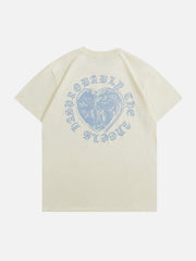 T-shirt imprimé Cupidon et éléments de cœur