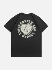 T-shirt imprimé Cupidon et éléments de cœur