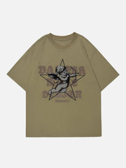 T-shirt brodé avec serviette Cupidon et étoile