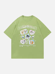 Cute Cat Print Tee