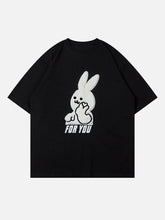 T-shirt graphique « Lapin mignon et amoureux »