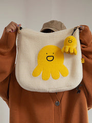 Sac bandoulière en peluche pieuvre mignon