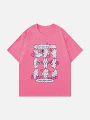 Süßes T-Shirt mit Kaninchen-Print