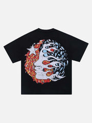 T-Shirt mit Dämonenschädel-Print