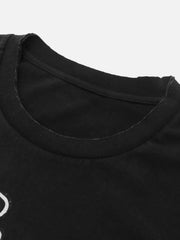 T-Shirt mit Dämonenschädel-Print