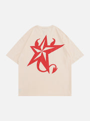 T-Shirt mit Dämonenstern-Print