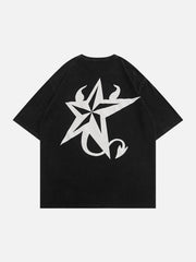 T-Shirt mit Dämonenstern-Print